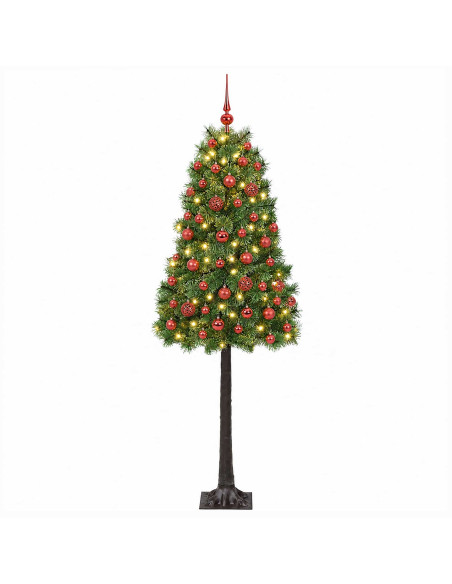 Albero di Natale artificiale con rami snodati e palline 180 cm