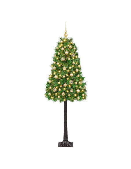 Albero di Natale artificiale con rami snodati e palline 180 cm