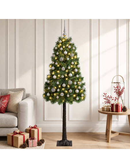 Albero di Natale artificiale con rami snodati e palline 180 cm