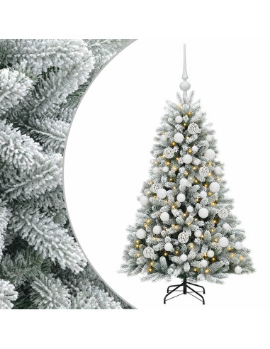 Albero di Natale Artificiale con Palline 120 cm 150 LED