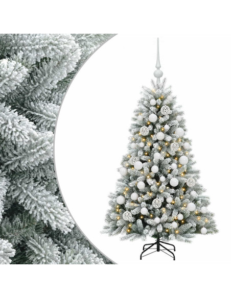 Albero di Natale Artificiale con Palline 120 cm 150 LED