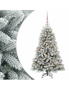 Albero di Natale Artificiale con Palline 120 cm 150 LED 2