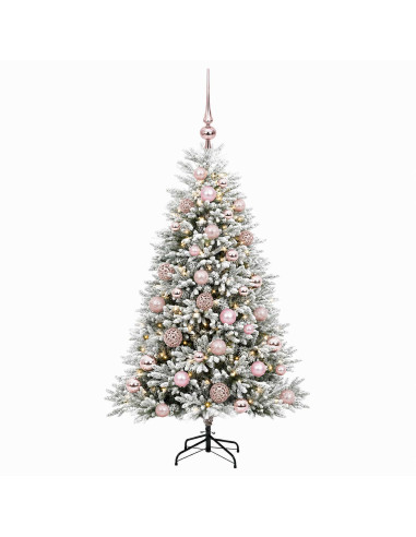 Albero di Natale Artificiale con Palline 150 cm 150 LED