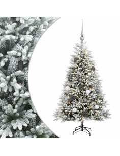 Albero di Natale Artificiale con Palline 150 cm 150 LED 2