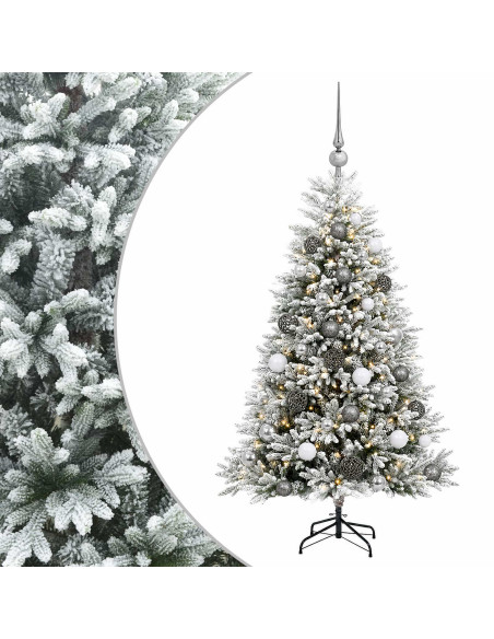 Albero di Natale Artificiale con Palline 150 cm 150 LED