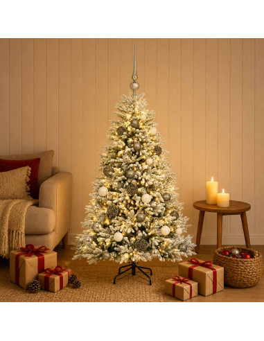 Albero di Natale Artificiale con Palline 150 cm 150 LED