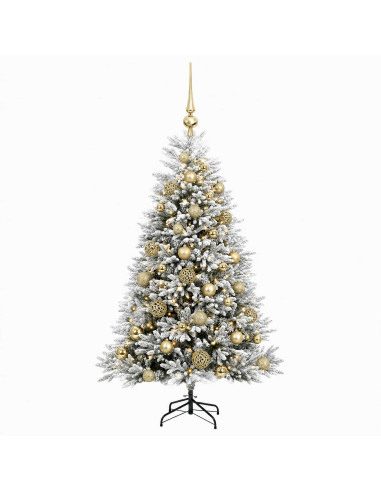 Albero di Natale Artificiale con Palline 120 cm 150 LED