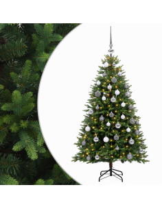 Albero di Natale Artificiale con Palline 120 cm 150 LED 2