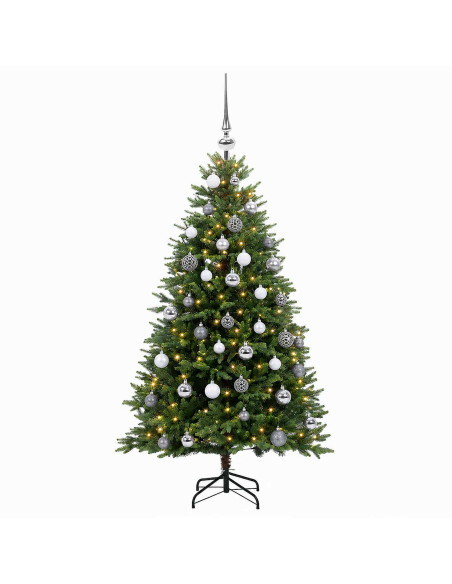 Albero di Natale Artificiale con Palline 120 cm 150 LED