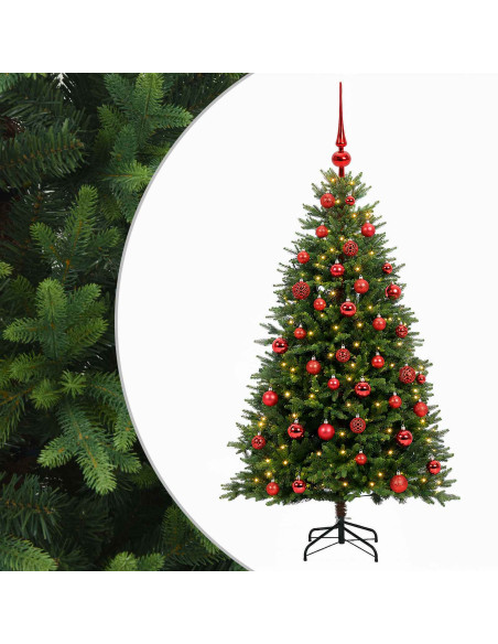 Albero di Natale Artificiale con Palline 150 cm 150 LED