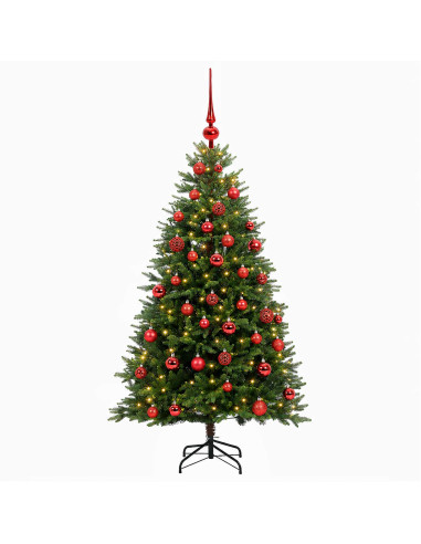 Albero di Natale Artificiale con Palline 150 cm 150 LED