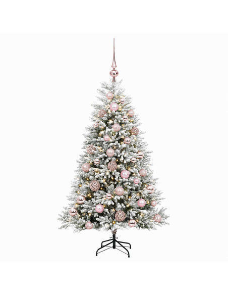 Albero di Natale Artificiale con Palline 120 cm 150 LED