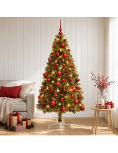 Albero di Natale artificiale con palline 120 cm 150 LED