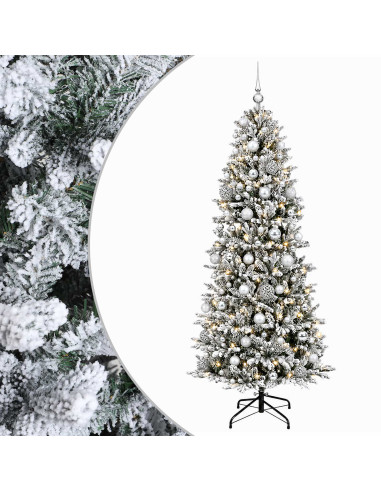 Albero di Natale artificiale con palline 240 cm 300 LED