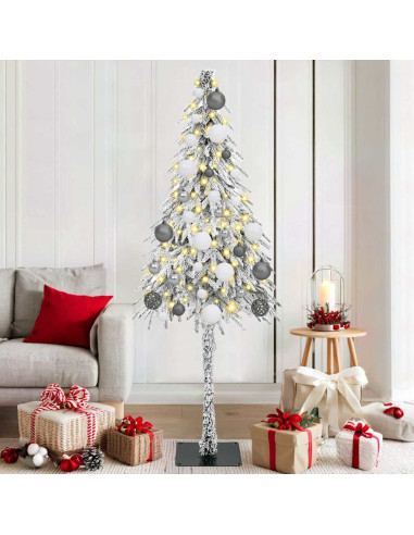 Albero di Natale con 300 LED Bianco 180 cm PE e Acciaio