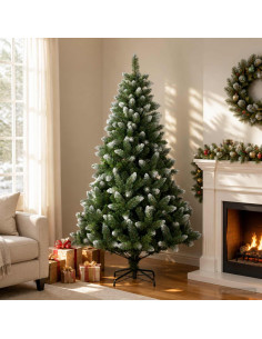 Albero di Natale artificiale 210 cm PVC e Metallo Verde