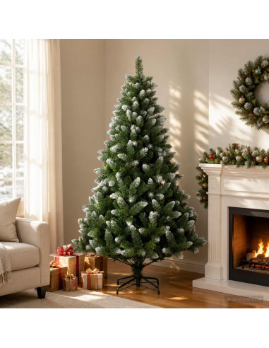 Albero di Natale artificiale 210 cm PVC e Metallo Verde