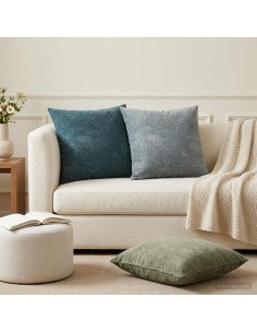 Federa 2 pz HEERLEN Verde 60 x 60 cm Tessuto Chenille
