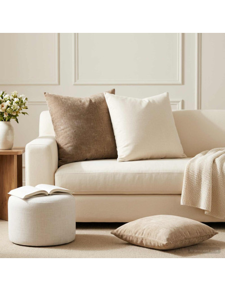 Federa 2 pz HEERLEN Marrone 60 x 60 cm Tessuto Chenille