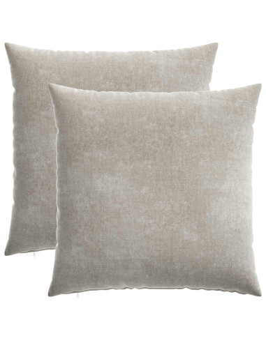 Federa 2 pz HEERLEN Grigio Chiaro 60 x 60 cm Tessuto Chenille