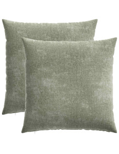 Federa 2 pz HEERLEN Verde 60 x 60 cm Tessuto Chenille 2