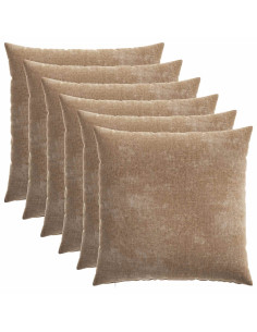 Federa 6 pz HEERLEN Marrone 60 x 60 cm Tessuto Chenille 2