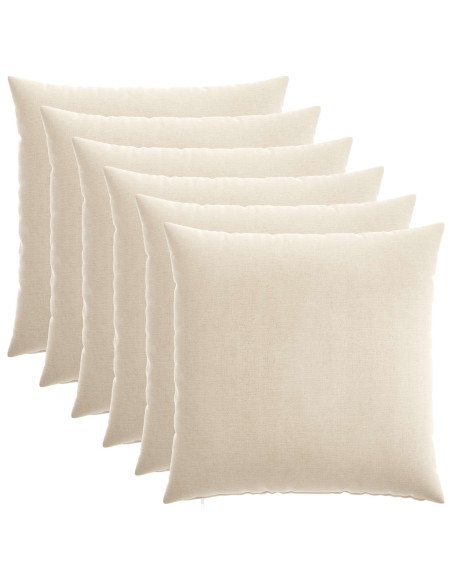Federa 6 pz HEERLEN Crema 60 x 60 cm Tessuto Chenille