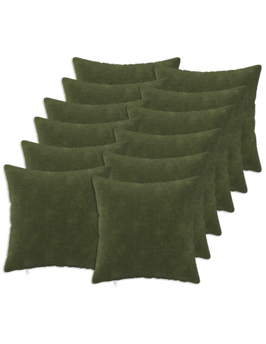 Cuscino con cuscino HEERLEN 12 pz Verde Fleece in microfibra