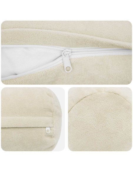 Cuscino con cuscino HEERLEN 6 pz Crema Fleece in microfibra