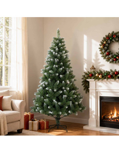 Albero di Natale artificiale 180 cm PVC e Metallo Verde