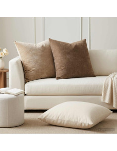 Federa 6 pz HEERLEN Marrone 80 x 80 cm Tessuto Chenille