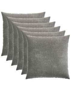 Federa 6 pz HEERLEN Grigio Scuro 80 x 80 cm Tessuto Chenille 2