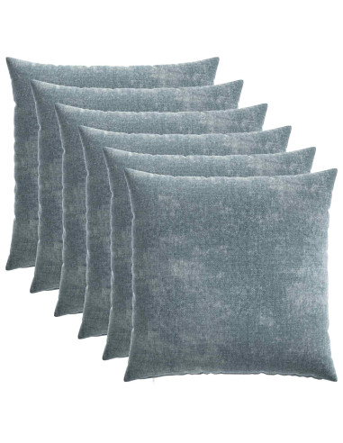 Federa 6 pz HEERLEN Azzurro 80 x 80 cm Tessuto Chenille