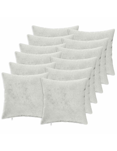 Federa 12 pz HEERLEN Grigio Chiaro 50 x 50 cm Flanella