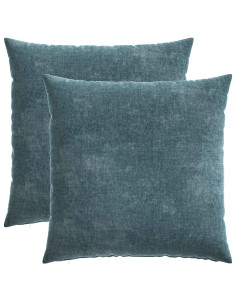 Federa 2 pz HEERLEN Blu 80 x 80 cm Tessuto Chenille 2