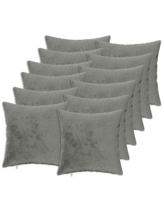 Federa 12 pz HEERLEN Grigio Scuro 50 x 50 cm Flanella 2