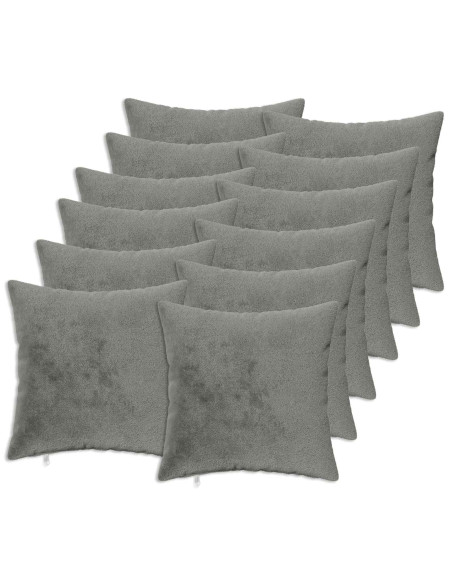 Federa 12 pz HEERLEN Grigio Scuro 50 x 50 cm Flanella