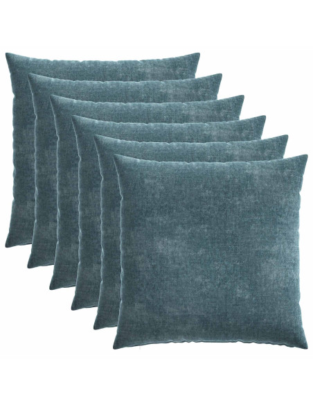 Federa 6 pz HEERLEN Blu 80 x 80 cm Tessuto Chenille