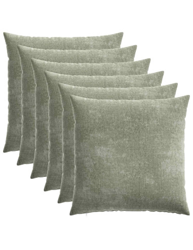 Federa 6 pz HEERLEN Verde 80 x 80 cm Tessuto Chenille