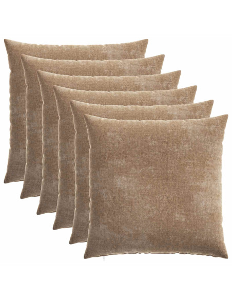 Federa 6 pz HEERLEN Marrone 80 x 80 cm Tessuto Chenille