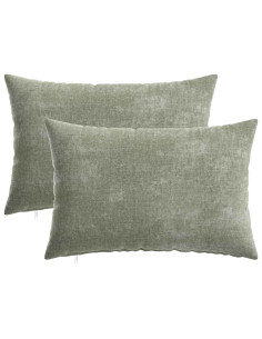 Federa 2 pz HEERLEN Verde 50 x 75 cm Tessuto Chenille 2