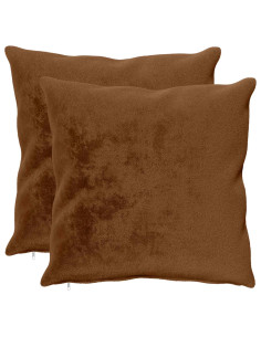 Federa 2 pz HEERLEN Marrone Chiaro 80 x 80 cm Flanella 2