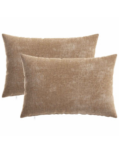 Federa 2 pz HEERLEN Marrone 50 x 75 cm Tessuto Chenille 2