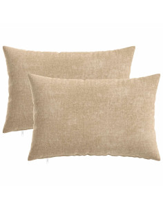 Federa 2 pz HEERLEN Tortora 50 x 75 cm Tessuto Chenille 2