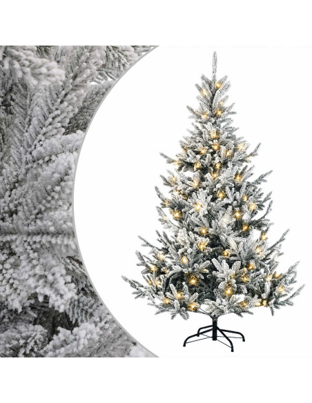 Albero di Natale Artificiale con Rami Pieghevoli 180 cm 300 LED
