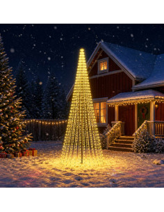 Albero di Natale LED 385 cm 1148 LED Bianco caldo Ferro Nero