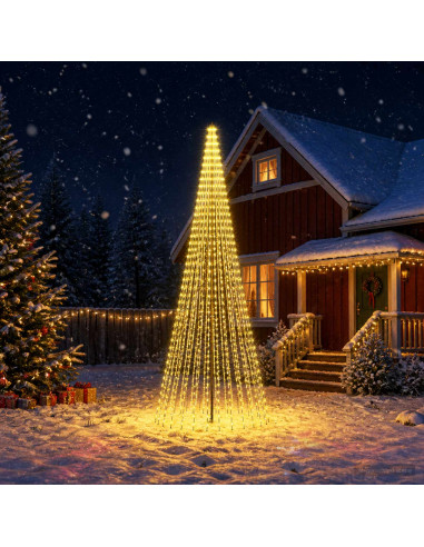 Albero di Natale LED 385 cm 1148 LED Bianco caldo Ferro Nero