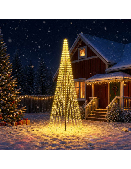 Albero di Natale LED 385 cm 1148 LED Bianco caldo Ferro Nero