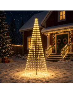Albero di Natale LED 285 cm 744 LED Bianco caldo Ferro Nero