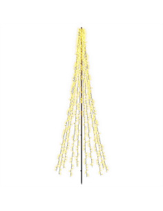 Albero di Natale LED 285 cm 1550 LED Bianco caldo Acciaio Nero 2